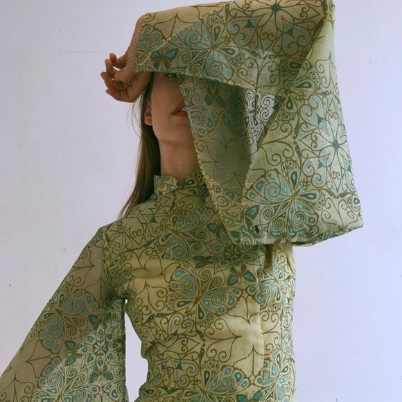 Vintage butterfly print Kimono sleeve Dress sz 6 - Picture 3 of 3